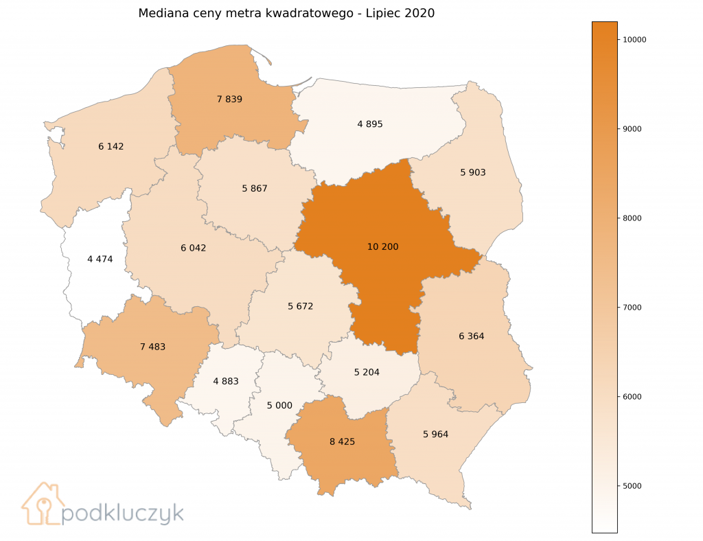 Raport cen nieruchomości. Ceny w lipcu 2020