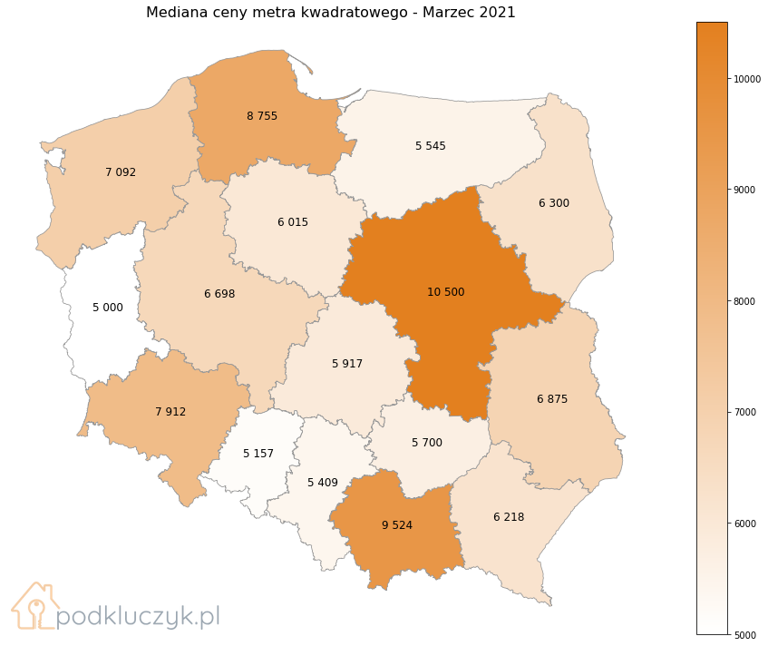 Raport cen nieruchomości - województwa