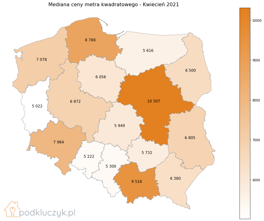 inflacja a ceny nieruchomosci - mapa