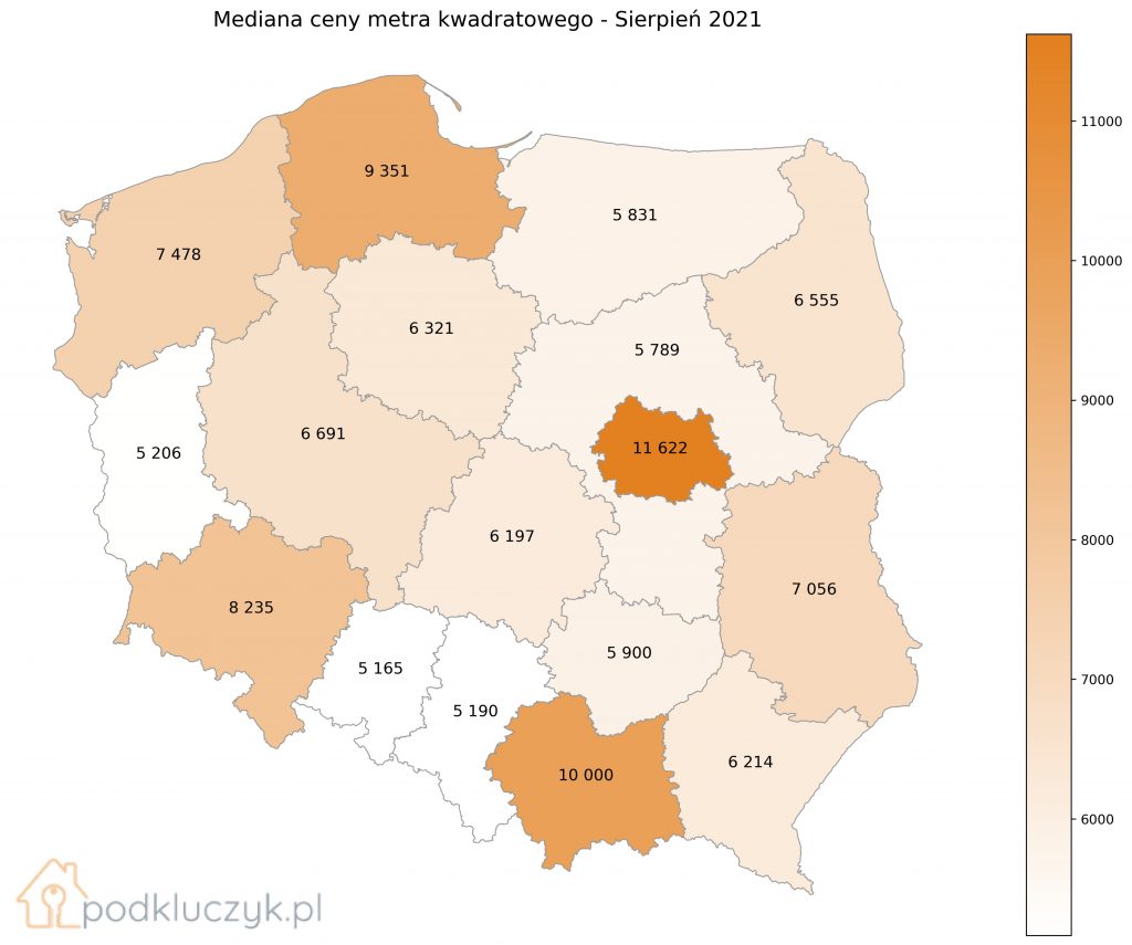 rynek nieruchomości - ceny mieszkań w polsce, województwa, okręg warszawski