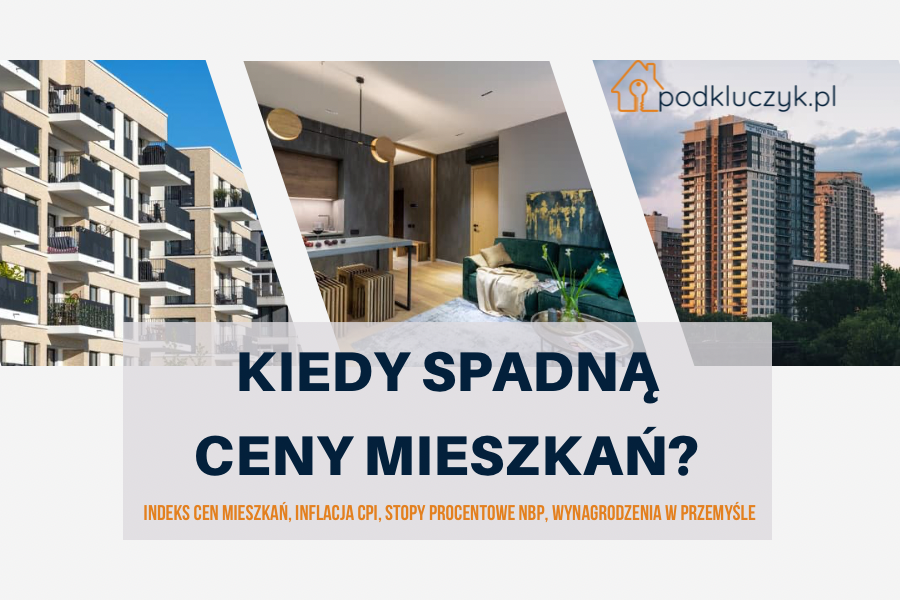 Kiedy ceny mieszkań w Polsce spadną, inflacja indeks cen mieszkań, przeciętne wynagrodzenie w gospodarce w sektorze przedsiębiorstw GUS, stopy procentowe NBP